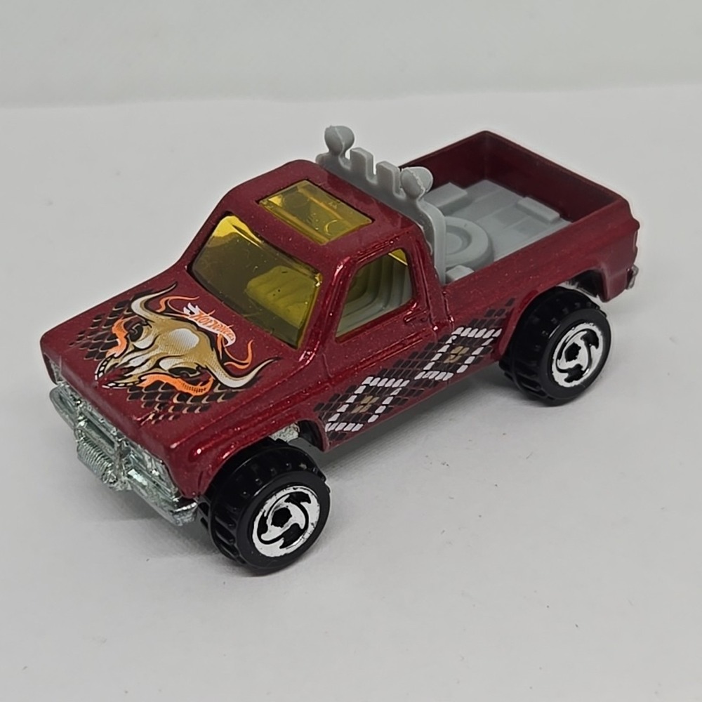 Vintage 1977 Mattel Hot Wheels 1/64 Scale 4x4 Burgundy Bull Horn TC-155
